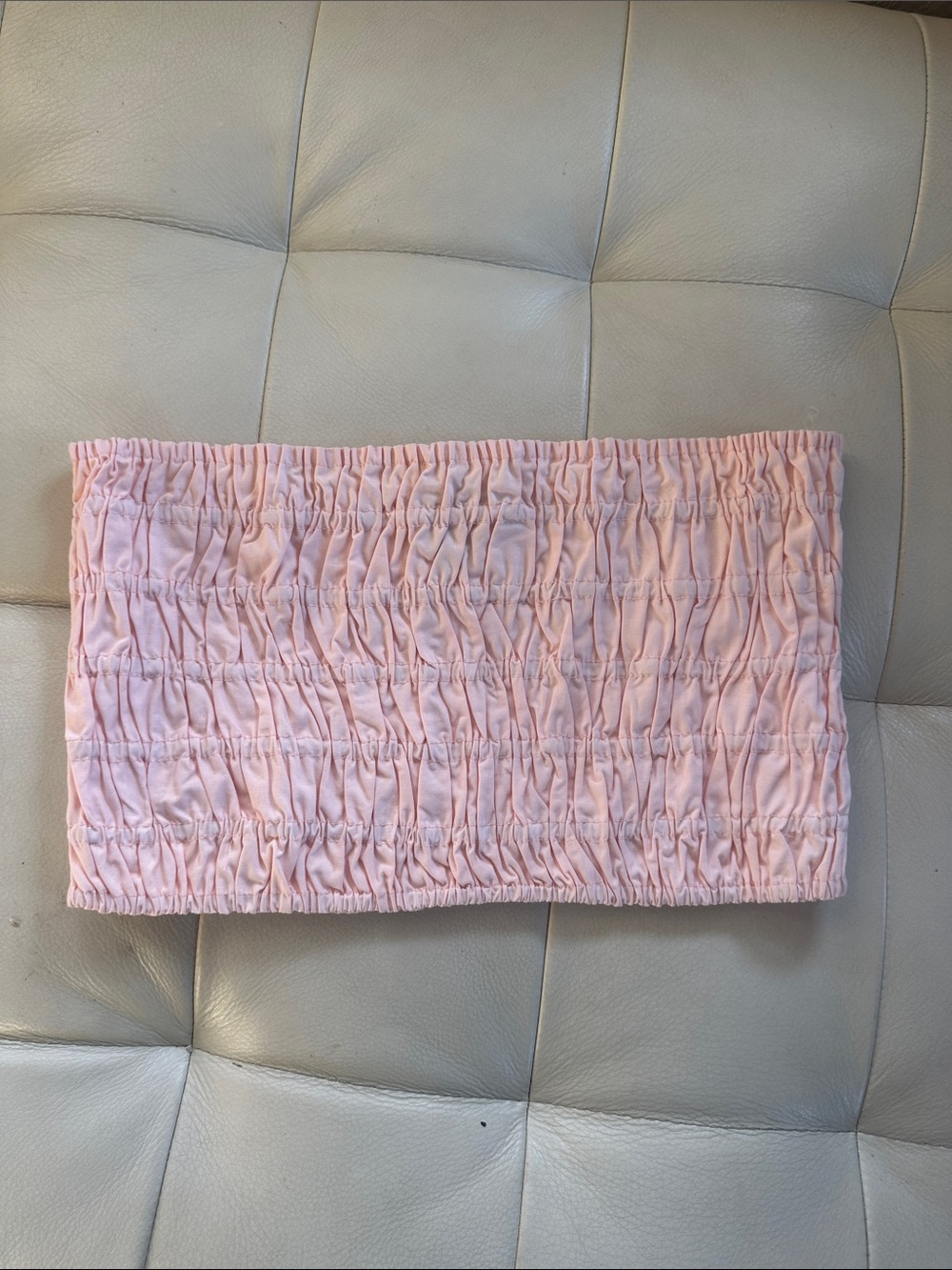 Pink Smocked Tube Top
